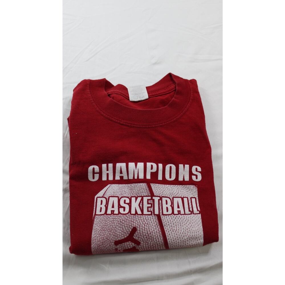 Jerzees Basketball T-Shirt Heavyweight Mens 2XL Red Crew Neck Short Sleeve - Picture 5 of 9